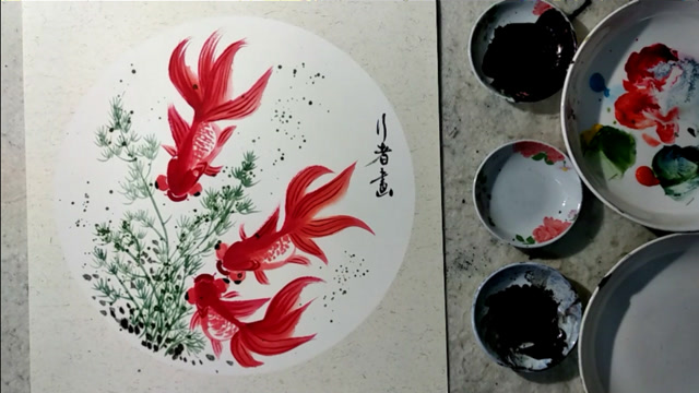 国画金鱼图