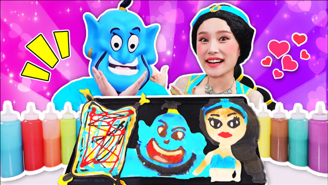 嘿基尼  第二季200 [茉莉公主vs神灯精灵]看题绘画~煎饼画艺术对决
