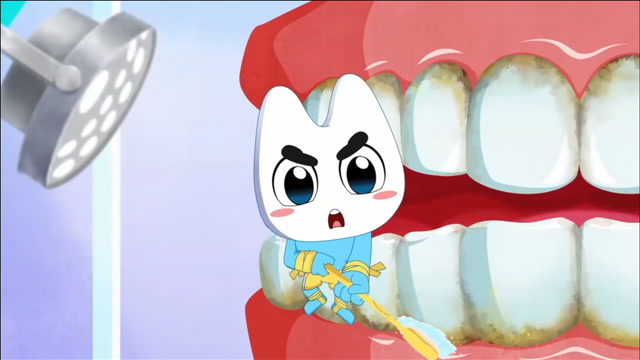 牙牙精灵战队:牙牙精灵好辛苦,牙齿这么脏,牙精灵要刷干净