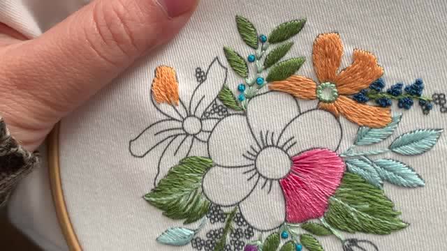 松果果针法长短针自由绣