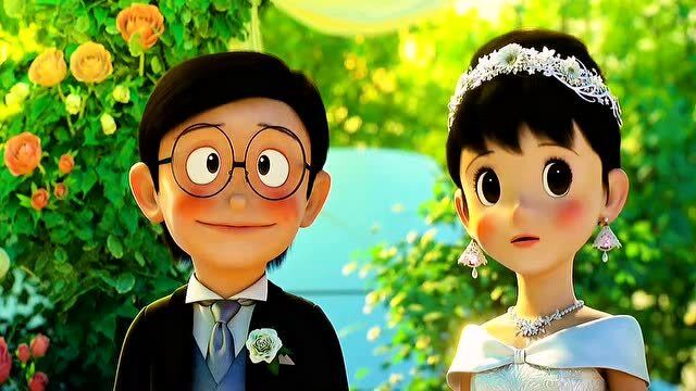 等了好久大雄终于和静香结婚了