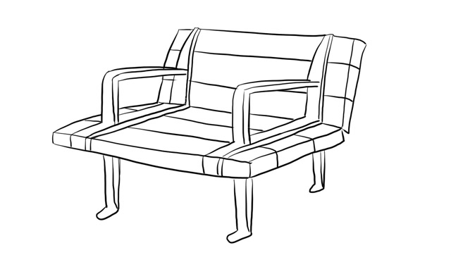 公共休息椅子简笔画图片
