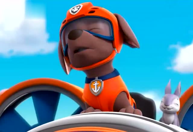 汪汪队立大功:路马跟大鲸鱼的合体招式,路马飞了10米高哦