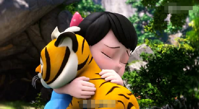 熊出没之探险日记:赵琳小时候和小虎妞感情真的是太甜蜜了