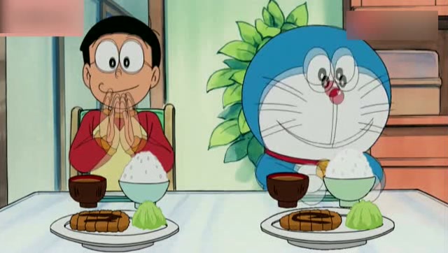 哆啦a梦把大雄的速度减慢,吃饭的时候,结局让哆啦a梦乐了!