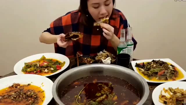 美女吃播吃罗非鱼大餐,鱼都点了3个口味的,啤酒居然喝了5瓶