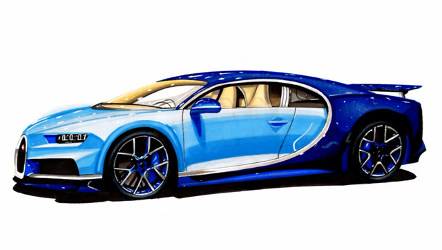 快速手绘布加迪chiron 王者范十足
