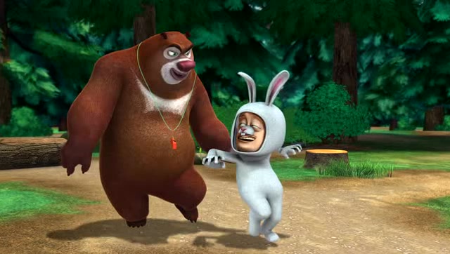 熊出没:光头强扮成小兔子砍树