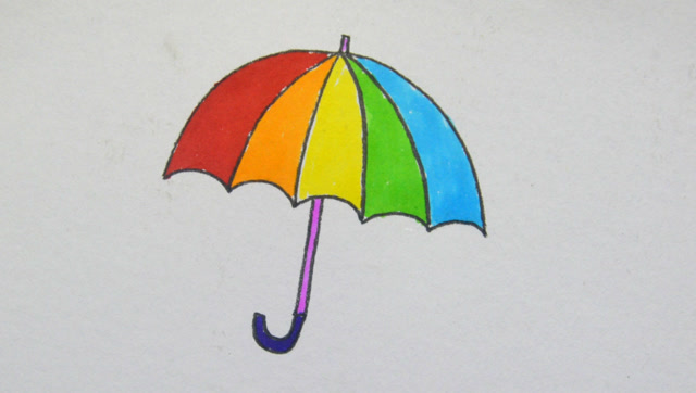 雨伞图片简笔画 彩色图片