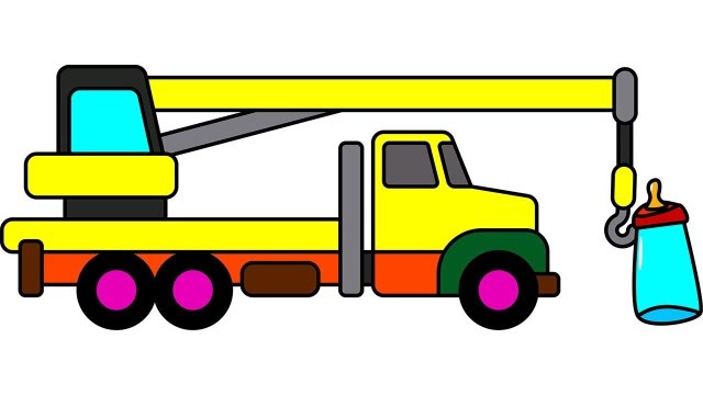 给宝宝画一辆大力吊车,宝宝简笔画涂颜色