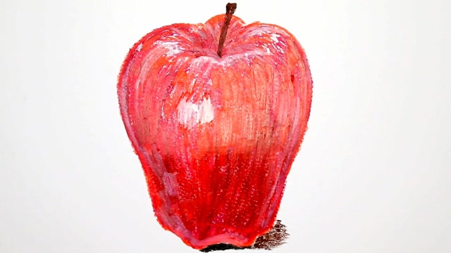 被低估的儿童油画棒,教你画个红苹果,这个苹果可不好画哦