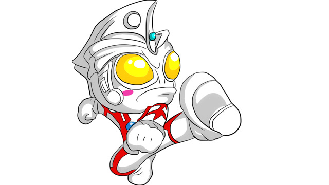 q版艾斯奥特曼飞踢儿童卡通简笔画