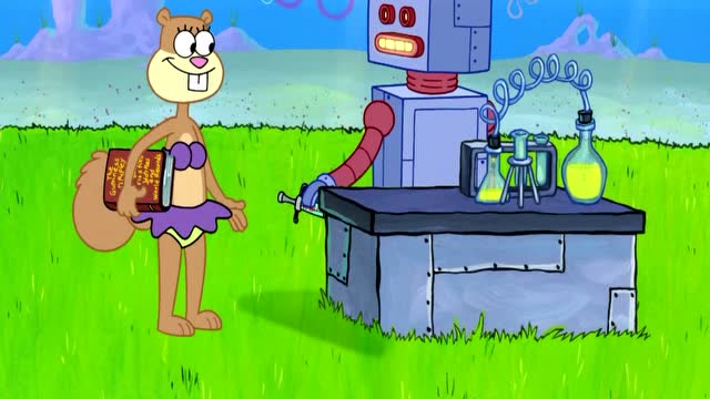 海绵宝宝帮助松鼠珊迪破各种各种的记录,最后派大星神助攻