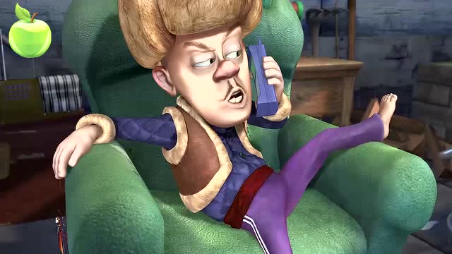 熊出没:光头强正在坐在椅子上打电话,他会打给谁呢