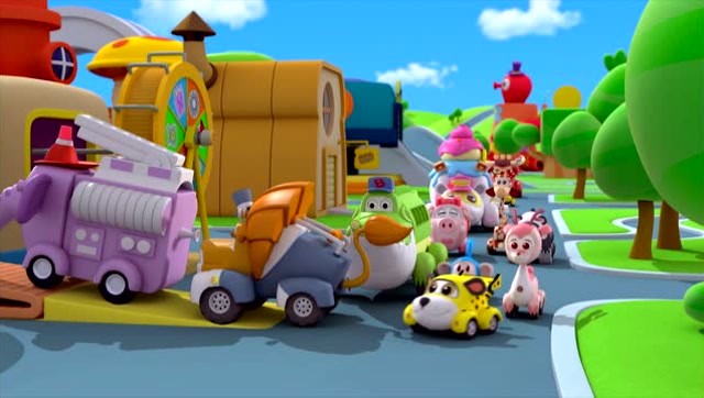 布隆家族动画片,洗车房由于超负荷运行已经坏了