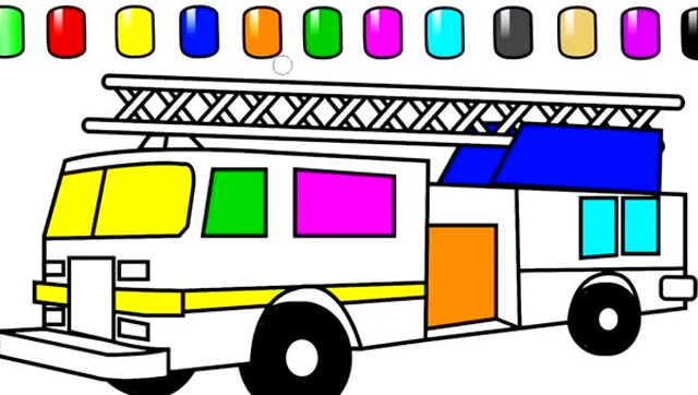 消防车涂色参考颜色图片