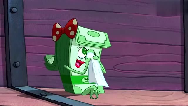 海绵宝宝:蟹老板遇见美女小钱钱,恋爱了