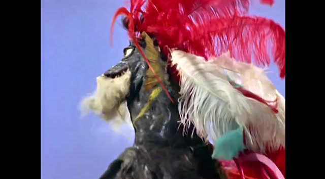 初代奥特曼怪兽用羽毛插初代气的初代直接把怪兽的毛拔光了