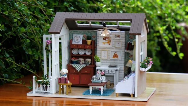 diy迷你娃娃屋,独立的美式复古小房子