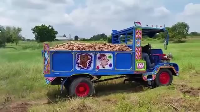 外表花里胡哨的泰国农民拖拉机,听声音发动机应该是中国造