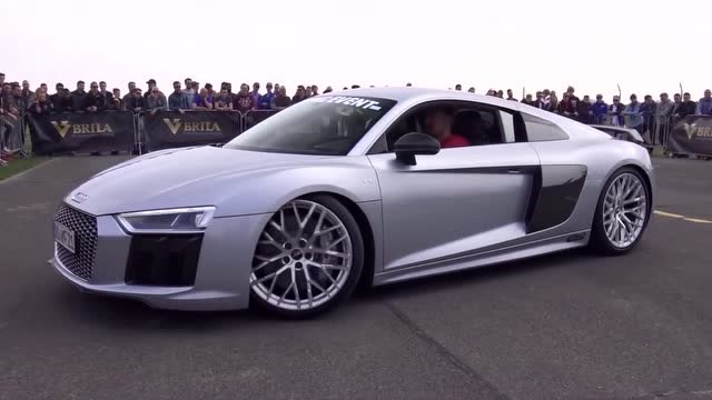 奥迪r8 v10vs兰博基尼aventador s,霸气出场