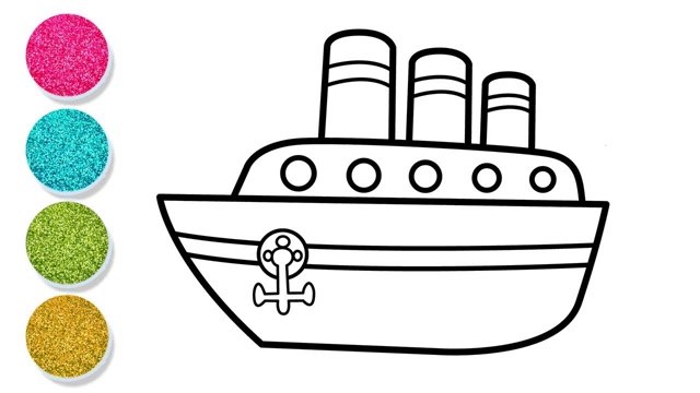 泰坦尼克号简笔画动画图片
