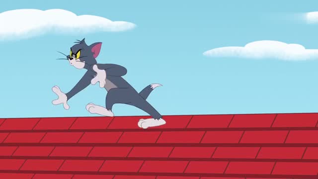 新猫和老鼠 第二季:汤姆猫捉纸飞机,都上了屋顶啦