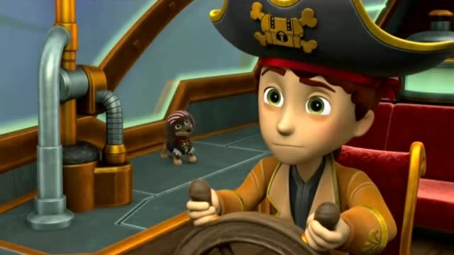 汪汪队立大功 海盗船浮上去了,海盗王席德要逃走了