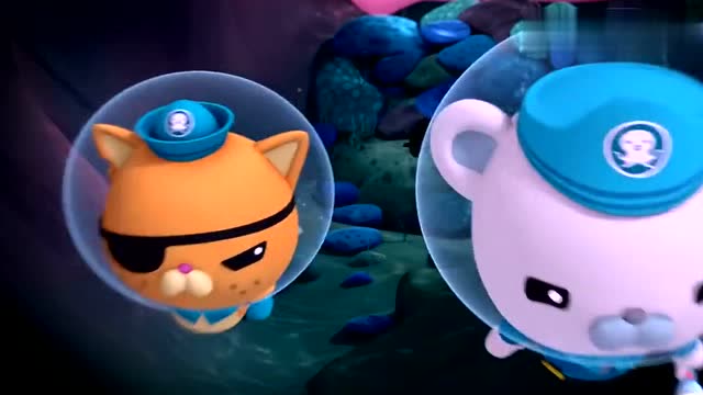 海底小纵队;巴克队长和呱唧被鸭嘴兽逼进了死胡同里