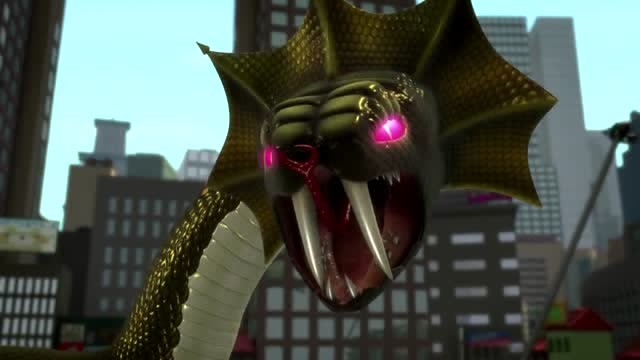 《乐高幻影忍者》武士跑进吞噬魔是嘴巴那里,真的好险啊!