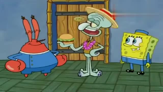 海绵宝宝之剧情大反转章鱼哥花钱来入住蟹堡饭店,故意刁难蟹老板