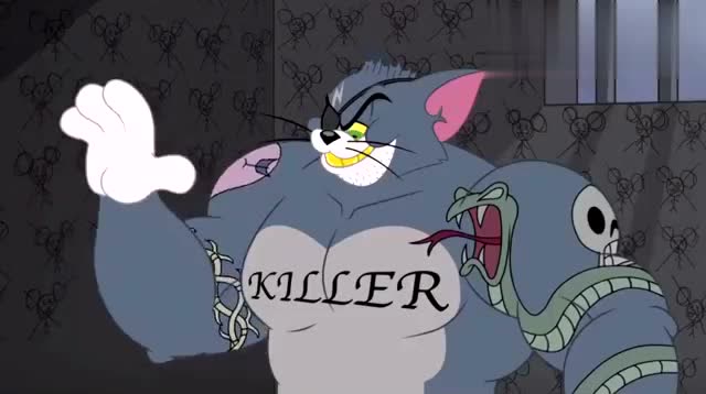 新猫和老鼠:杰瑞幻想的强壮大猫,一口黄牙笑容猥琐,还有纹身