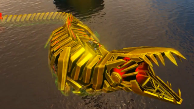 方舟生存进化 黄金打造的苍龙 要不要这么帅呢