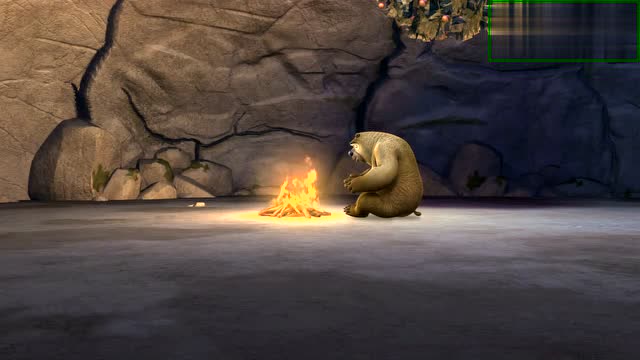 熊出没:光头强和熊二掉进山洞,洞口被堵住,他们只好在洞里过夜