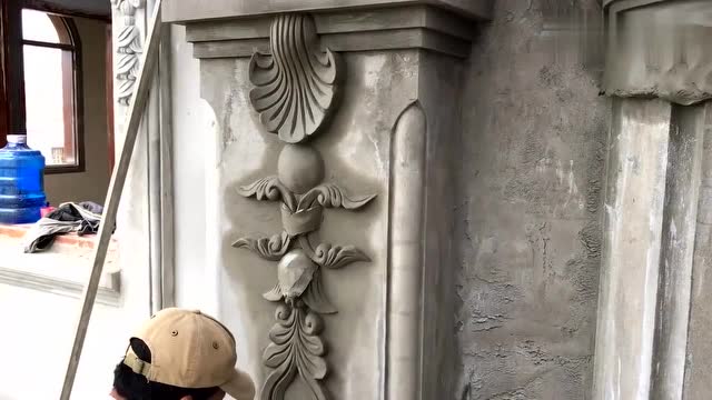 外国农村豪宅外墙水泥雕花施工工艺,这技术不错!