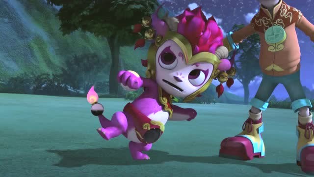 《山海宝贝》炎吉看到烤肉,眼睛就亮了,它好想吃烤肉啊!