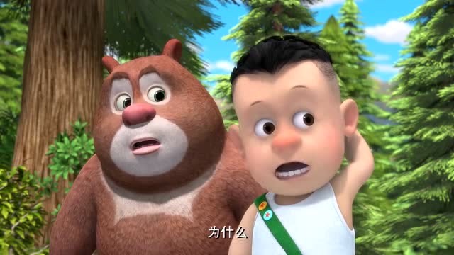 熊熊乐园:大家制造了一个大海景象,光头强非常感动