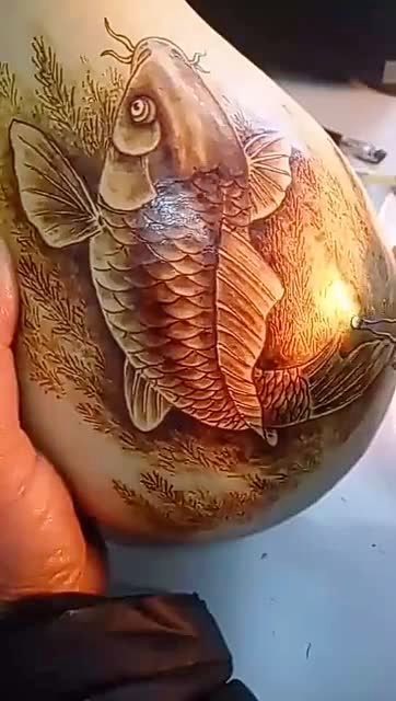 教你学烙鱼,烙画艺术