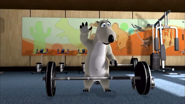 倒霉熊: 倒霉熊举重,结果摔跤了