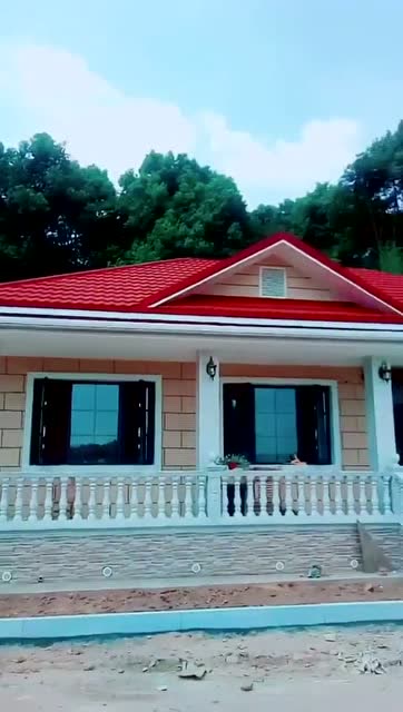 这是我爸花了40万建的小平房,一层小平房凹起造型,基本没楼房啥事