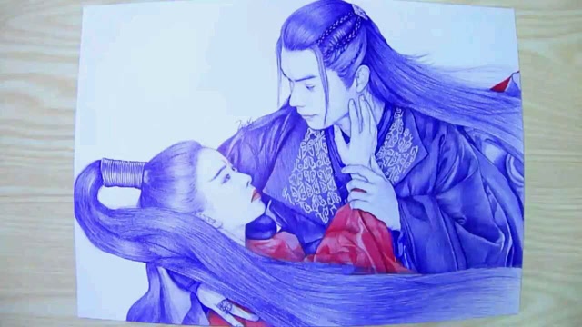 圆珠笔手绘 《招摇》 许凯&白鹿