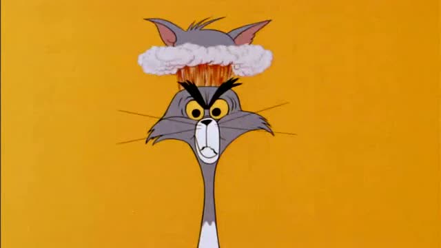 猫和老鼠:野猫喝完汤姆的咖啡,汤姆生气的头上冒火