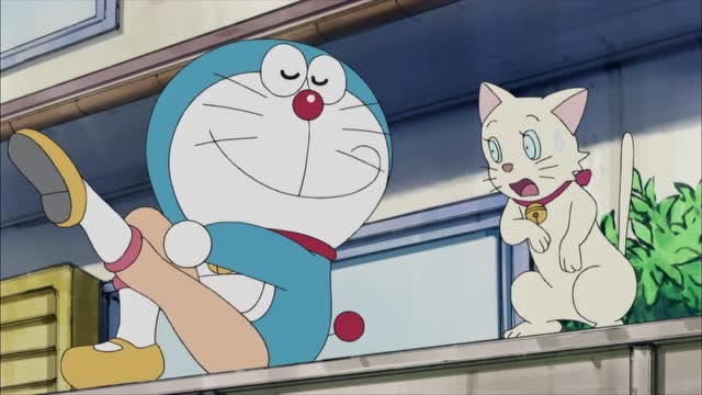 哆啦a梦哆啦a梦给小咪秀大长腿小咪吓得够呛的