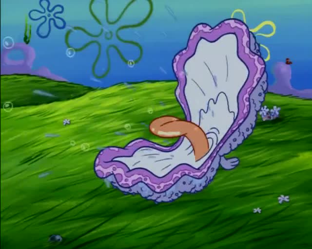 海绵宝宝以为是派大星发出的怪声,可是他们在海草后!