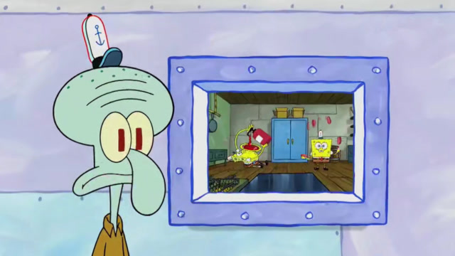 海绵宝宝:章鱼哥看到后厨的海绵宝宝还以为自己没醒来呢