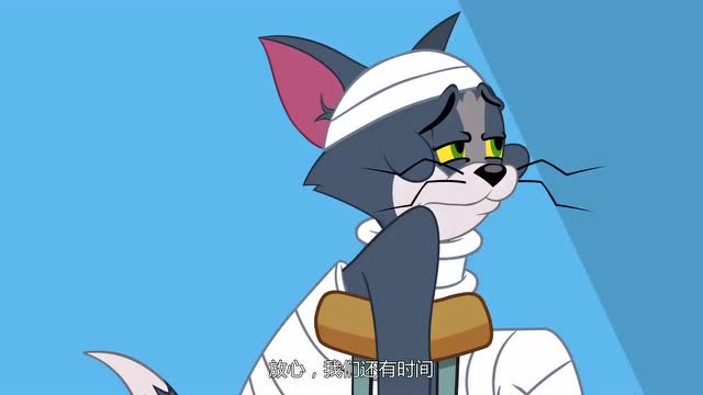 汤姆全身上下没一块地方好的都绑着绷带,两只鞋太太不带他去旅行