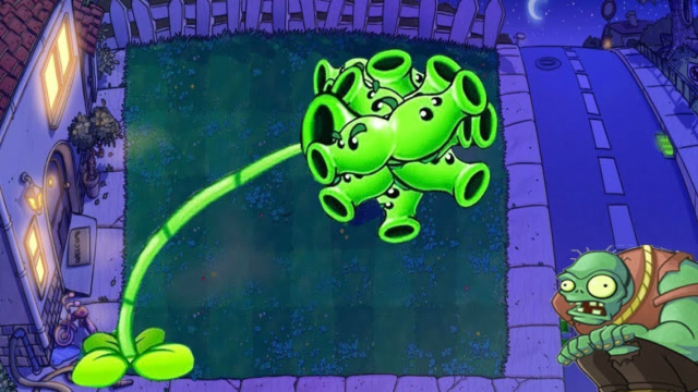 植物大战僵尸:双向豌豆的爆炸表演秀,让僵尸直接绝望!