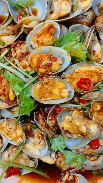 美味的捞汁花蛤