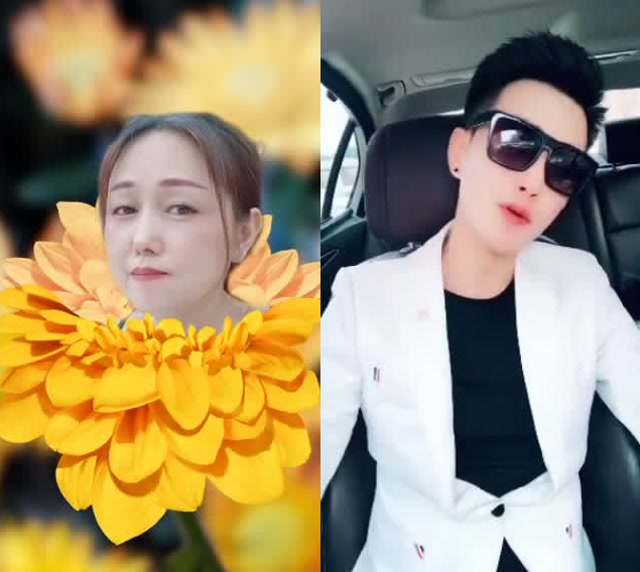 和傲思卡阿浩一起合拍花城姑娘似朵花