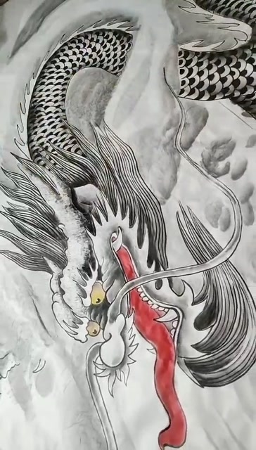 工笔画东方有神龙